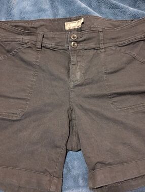torrid Black High-Rise Button-Front Shorts
